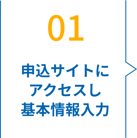 申込サイトにアクセスし基本情報入力